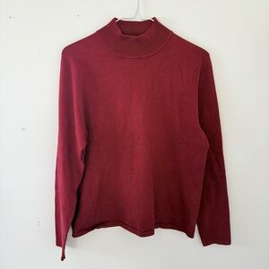 Vintage Pendleton Mockneck Red Silk Turtleneck Sweater